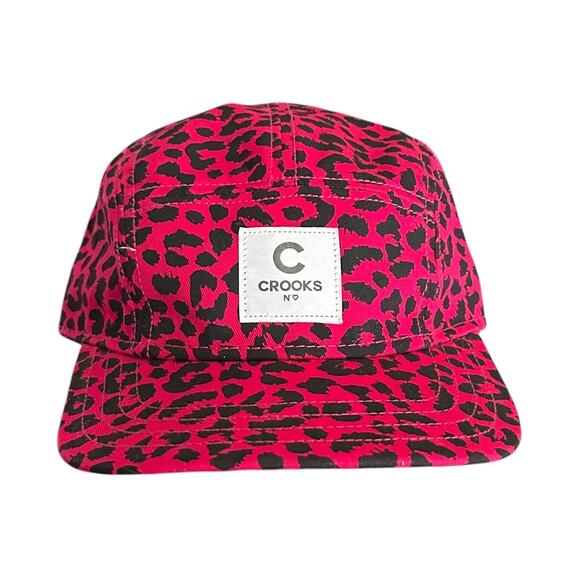 Crooks & Castles Pink Leopard Print Snapback Skater Hat Adjustable - Picture 1 of 4